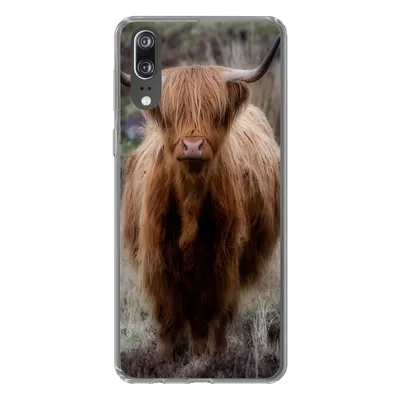 Produktbild von MuchoWow® Handyhülle Schutzhülle Hülle für Huawei P20 Schottischer Hochländer - Moos - Gras Silikon Softcase Handy Hülle - Hardcover