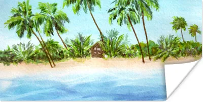Produktbild von MuchoWow® Poster Meer - Hütte - Palme 120x60 cm - Bild