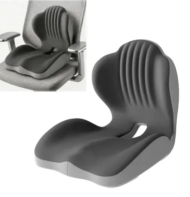 Orthopädisches Sitzkissen L-Form mit Memory-Schaum, 44x42 cm, grau