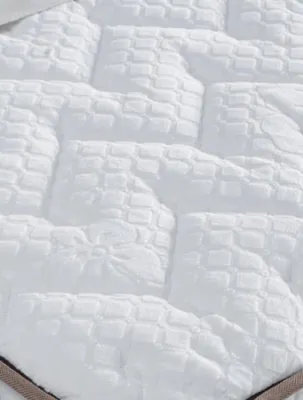 Produktbild von Schlafzimmer Set Weiß Boxspring Bett Chesterfield Elegantes 2x Nachttische 3tlg.