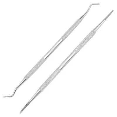 Produktbild von Pediküre Set gegen eingewachsene Nägel Edelstahl 2-teilig mit Eckenheber & Nagelfeile