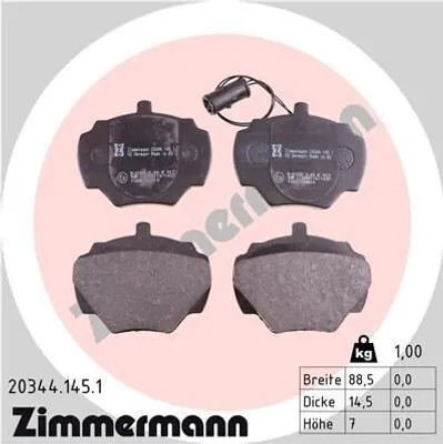 Produktbild von ZIMMERMANN Bremsbeläge Satz Hinten Bremsklötze für LAND ROVER Defender SUV (L316) 20344.145.1
