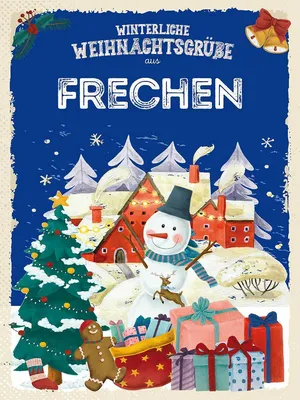 Produktbild von vianmo Holzschild 40x30 cm Weihnachtsgrüße aus FRECHEN