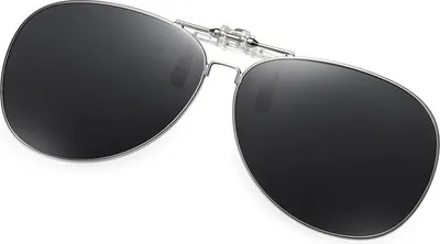 Immagine prodotto di INF Occhiali da Sole Clip-on - Occhiali Polarizzati per la Guida Nero+Grigio