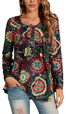 Imagen del producto de Camisa de mujer con cuello en V y mangas largas