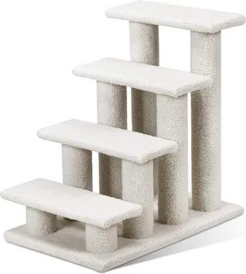 Produktbild von GOPLUS Tiertreppe Beige, Haustiertreppe Katzentreppe Hundetreppe Kletterbaum Katzenkratzbaum Spielbaum, Weiß
