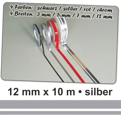 Produktbild von Hermann Schütz Auto Zierstreifen Deco-Stripe silber - DOPPELSTREIFEN