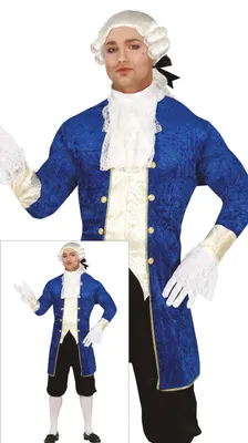 Immagine prodotto di Costume Marchesa Rococò Carnevale Eleganza Classica Storico Broccato Blu Pantaloni Gilet Carnevale, Taglia: 54 - 56 (XL) Colore: Blu