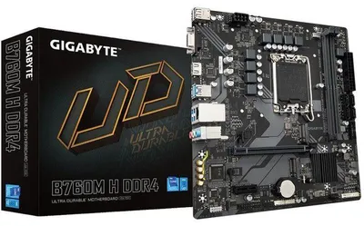 Zdjęcie produktu dla Płyta główna, GIGABYTE B760M H DDR4, Micro-ATX, chipset Intel B760, DDR4