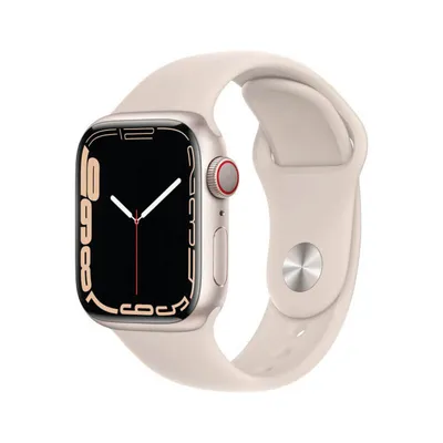 Produktbild von Apple Watch-Serie 7 Zelle 41mm Sternenlicht Aluminium-Hülle / Sternenlicht-Sport-Band Ita Mkhr3ty / A  Apple