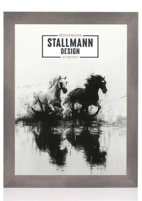 Produktbild von MDF Bilderrahmen Stahl Optik in 10x15 cm – 40 mm breite Leiste – mit Kunstglas – moderner Fotorahmen