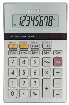 Produktbild von Sharp EL-330 ER anzeigender Taschenrechner LCD, 8-stellig, Solar/Batterie, Währungsumrechner