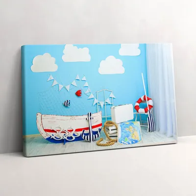 Produktbild von Meeresexpedition - Kinderzimmer – Leinwandbild Wandbild – 30x20 cm – Leinwandbilder – Wandbilder – Schlafzimmer – Flur