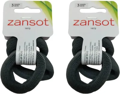 Obrázek produktu pro Zansot 2x Elastické gumičky do vlasů, tkanina šedá, 3ks