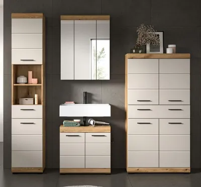 Produktbild von Badezimmer-Set Scout 3 | Kaschmir / Evoak Oak | 4-teilig