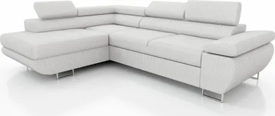 Produktbild von Couchgarnitur ELON Stoff Hellbeige mit Schlaffunktion Ottomane Links