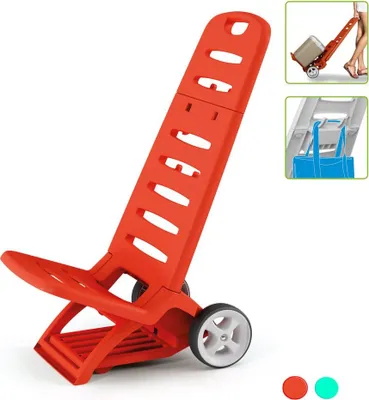 Produktbild von Kreher Rollbarer und zusammenklappbarer Campingstuhl/Strandstuhl mit Belastbarkeit bis 110 kg (Rot)