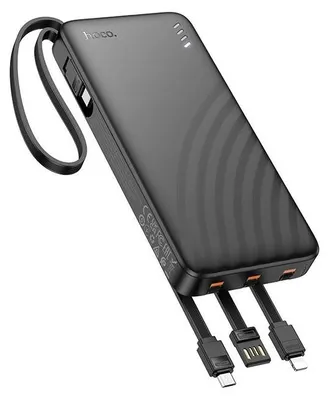 Produktbild von Hoco Powerbank 10000mAh mit 4 Kabeln J146 Schwarz