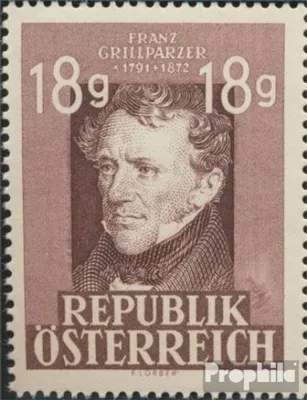 Produktbild von Briefmarken Österreich 1947 Mi 802VII (kompl.Ausg.) wirbelige Retusche des Nebels (Feld 39) postfrisch Grillparzer