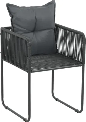 Obrázok produktu pre vidaXL Záhradné stoličky 4 ks s vankúšmi Poly Ratan Black