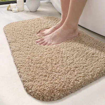 Zdjęcie produktu dla Dywanik łazienkowy 40x60 cm Beżowy Dywanik łazienkowy z mikrofibry Antypoślizgowy Można prać
