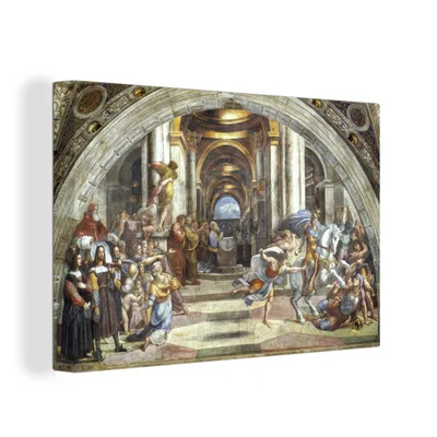 Produktbild von OneMillionCanvasses® - Leinwandbilder - 150x100 cm, Die Schule von Athen - Raphael Raffaello, Wandbilder Kunstdruck Wanddekoration