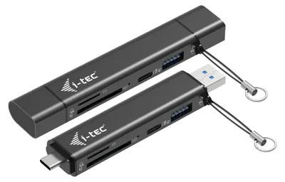 Immagine prodotto di i-tec CADONGLEUSBSD, USB 3.2 Gen 1 (3.1 Gen 1) Tipo A + Tipo C, USB 3.2 Gen 1 (3.1 Gen 1) Tipo A, USB 3.2 Gen 1 (3.1 Gen 1) Tipo-C, MicroSD (TransFlash), SD, 5000 Mbit/s, Nero, Android, ChromeOS, iPadOS