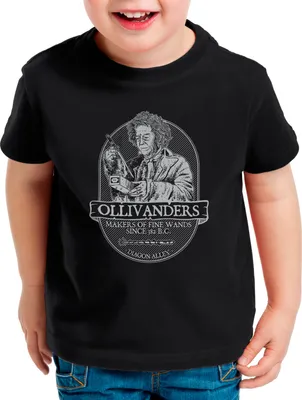 Produktbild von BaumwolleCloud Ollivanders Zauberstäbe Kinder T-Shirt eule harry zauberstab besen zauberschule