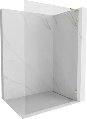 Produktbild von Mexen Lunar L Duschwand Walk-in rechts 60 x 200 cm, transparent 8 mm, gold - 830L-060-000-50-00-P