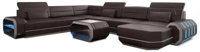 Produktbild von Mini XL Wohnlandschaft Roma U-Form aus Leder