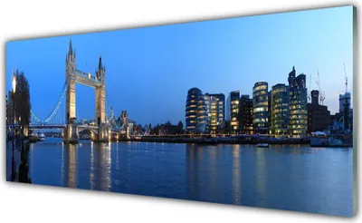 Produktbild von Glasbilder 125x50 Wandbild Druck auf Glas Brücke Stadt Meer Architektur