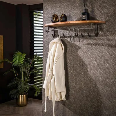 Produktbild von Hoyz-Kollektion – Garderobe rund, 8 Haken, Hutablage – Akazienholz