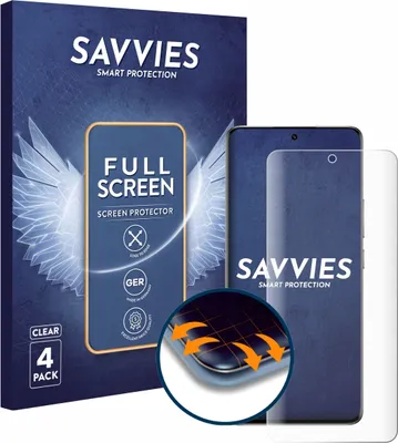 Produktbild von 4x Savvies Fullscreen Schutzfolie für Xiaomi 13 Pro Displayschutz Folie Fullcover Klar Transparent
