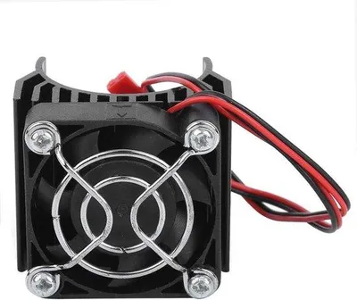 Obrázok produktu pre Elektrický motor, priemer 36 mm, modely 1/10, s ventilátorom, čierny, plastový.