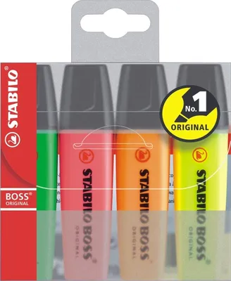 Image de Surligneur boss original étui de 4 pièces Paquet de 5 pièces