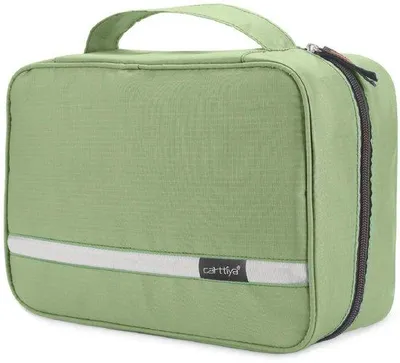 Produktbild von Große Reisekosmetiktasche mit Haken, Kosmetiktasche für Herren und Damen, große Kosmetiktasche, Kosmetiktasche mit Haken, Kosmetiktasche in Blau