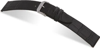 Produktbild von Happel Lederband Charleston 18mm schwarz mit Alligatorprägung