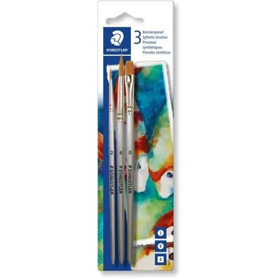 Produktbild von Staedtler Pinsel-Set Design Journey Blisterkarte, Bürstenset, Haselnussbürste, Synthetisch