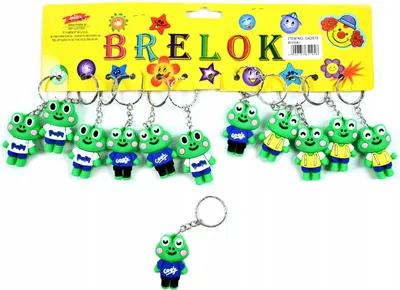 Produktbild von Frosch Schlüsselanhänger Gummi 12er Set - Lustiger Taschenanhänger für Kinder & Rucksack