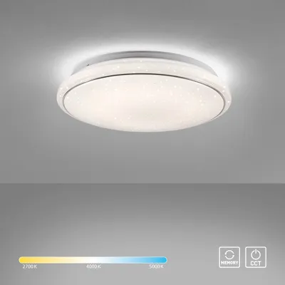 Produktbild von JUST LIGHT LED Deckenlampe JUPITER Sternenhimmeloptik 3 Stufen CCT (3000K,4000K,5000K) einstellbar, Warmweiß-Neutralweiß-Kaltweiß weiß Wohnbereich, z.B. Wohnzimmer, Schlafzimmer, Flur, Büro & Arbeitszimmer