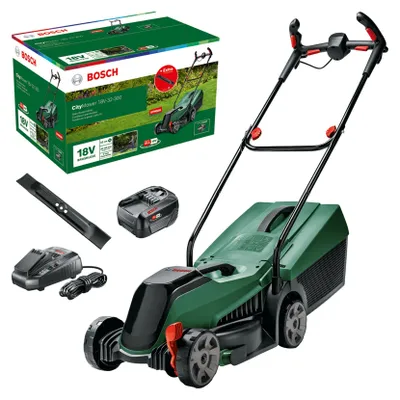 Produktbild von Bosch Akku-Rasenmäher CityMower 18V-32-300 inkl. 1x Akku 4,0 Ah und extra Messer, im Karton