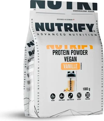 Produktbild von NUTRIFY Vegan Proteinpulver Vanille 10 x 1kg Eiweißpulver - Löslich