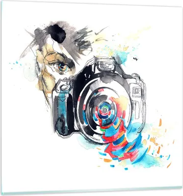 Produktbild von Bilder auf glas - Fotograf Kamera Fokus Hobby - 30x30cm - Glasbilder - Wandbilder - Kunstdruck - zum Aufhängen bereit - Wanddekoration aus Glas - Glas Bilder - Wandbild auf Glas - GAC30x30-3022