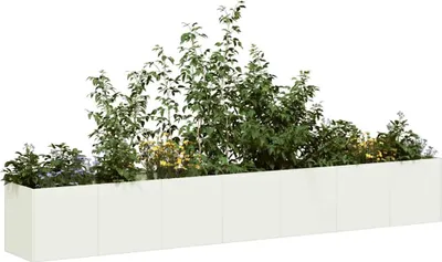 Produktbild von vidaXL Pflanzkübel Weiß 280x40x40 cm Kaltgewalzter Stahl