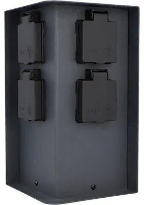 Produktbild von UNITEC Steckdosenverteiler für den Garten, Steckdosensäule, Außensteckdose Edelstahl, IP 44, 4 Steckdosen