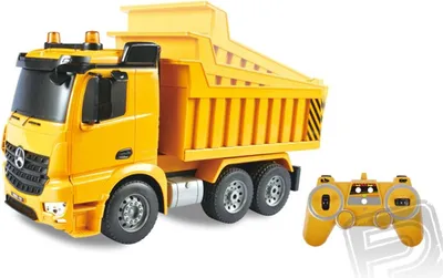 Immagine prodotto di Autocarro ribaltabile Mercedes-Benz Arocs per bambini dai 6 anni in su. Modello telecomandato 1:20, suoni, luci