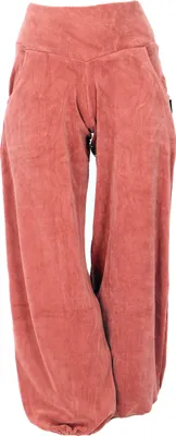 Produktbild von Boho Samt Pluderhose, Wohlfühlhose, Yogahose - Apricot, Damen, Orange, Baumwolle,Polyester, Größe: L