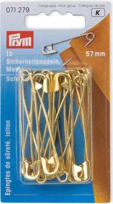 Obrázok produktu pre Zatváracie špendlíky, č. 4, 57 mm, zlaté farby, 12 ks