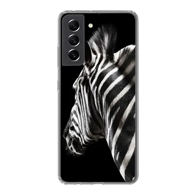 Produktbild von MuchoWow® Handyhülle Schutzhülle Hülle für Samsung Galaxy S21 FE Zebra - Tier - Schwarz - Porträt Silikon Softcase Handy Hülle - Mobiltelefonhülle