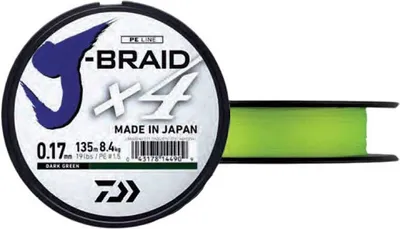Zdjęcie produktu dla DAIWA J-BRAID X4, 270m, 0.1mm, 9kg / 19.84lbs, żółta, plecionka wędkarska, 12740-110